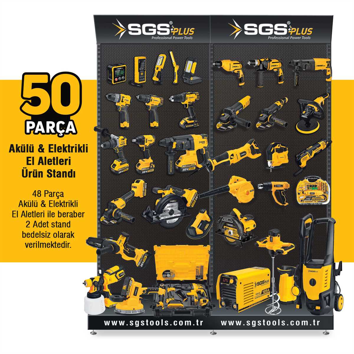 PROFESYONEL ELEKTRİKLİ EL ALETLERİ STANDI SETİ